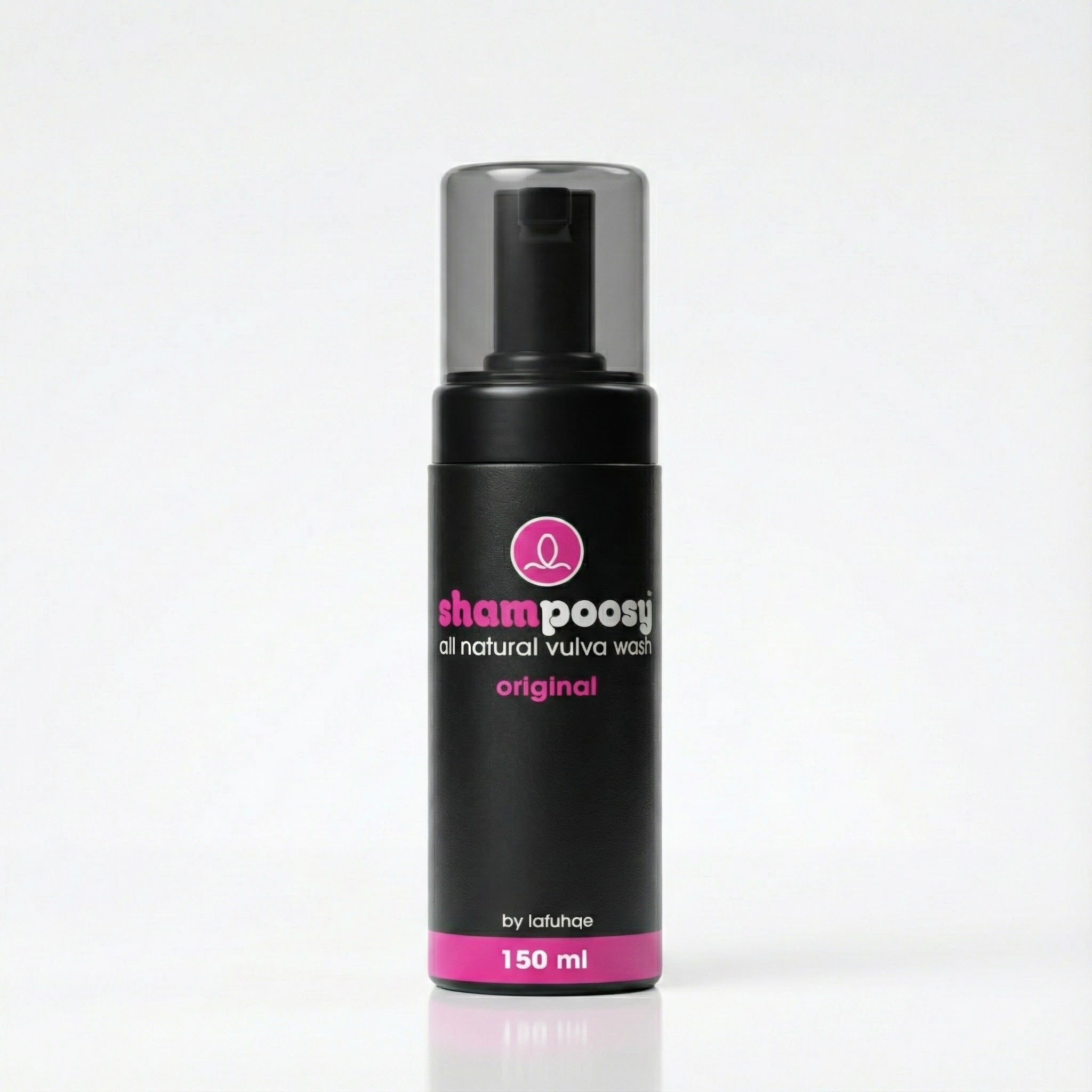 Shampooosy all natural vulva wash bottle on a white background