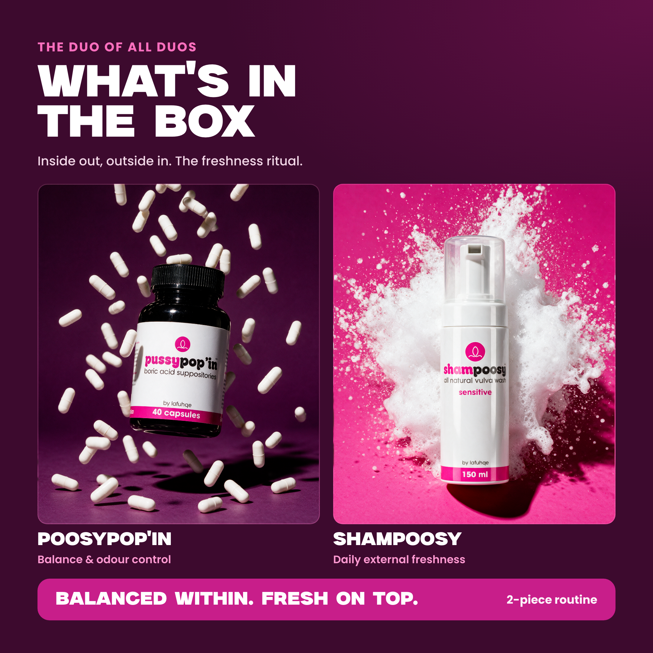 What's in the PoosyPopin and Shampoosy combo